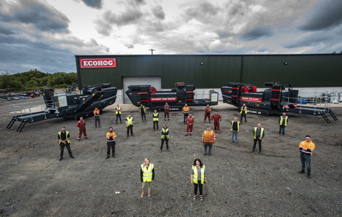 Ecohog staff standing outside their offices