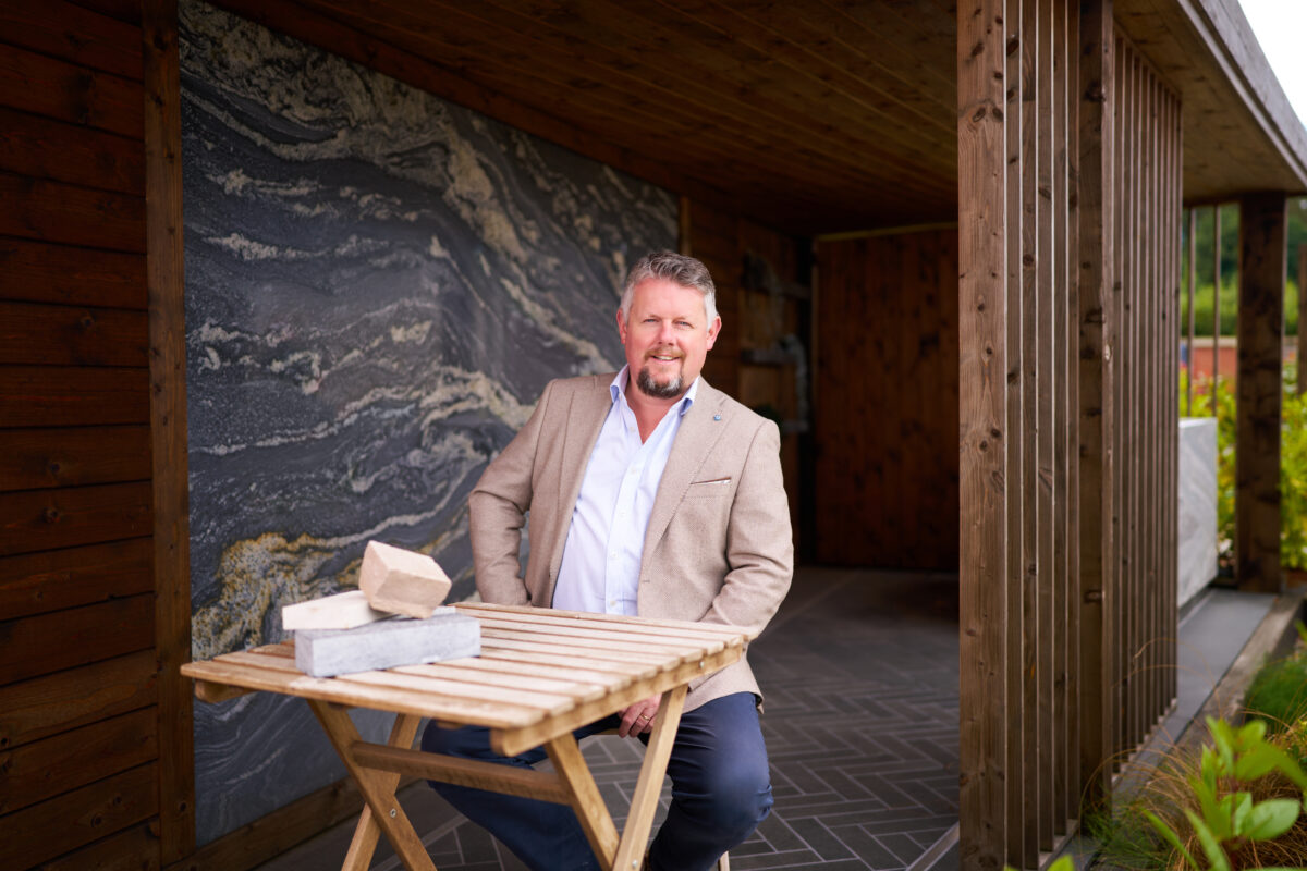 Irish stone jonathan booth at table