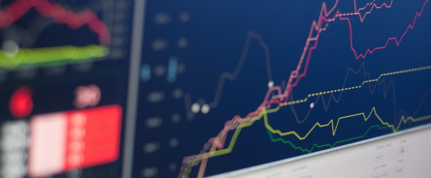 Image of stock markets on computer screen