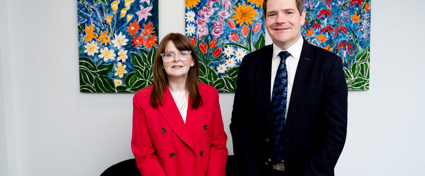 Ministers Peter Burke and Caoimhe Archibald