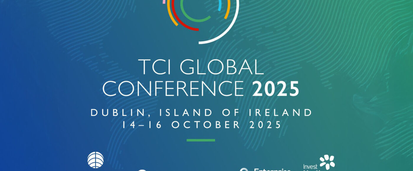 Banner for the TCI Global Conference in Dublin, October 14–16, 2025, featuring partner logos.