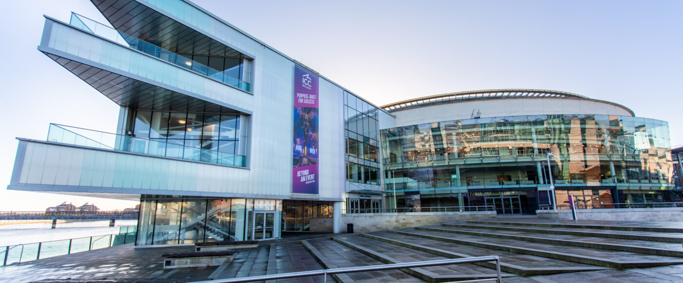 Exterior view of ICC Belfast, venue for the Trade Connects Belfast event.