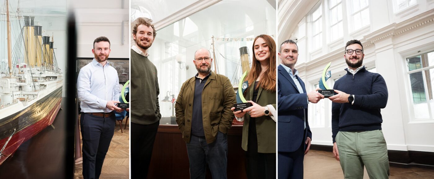 Collage featuring Seedcorn 2026 Northern Ireland regional winners Preservoir, Breadly and Antigensis Biologics with their awards.