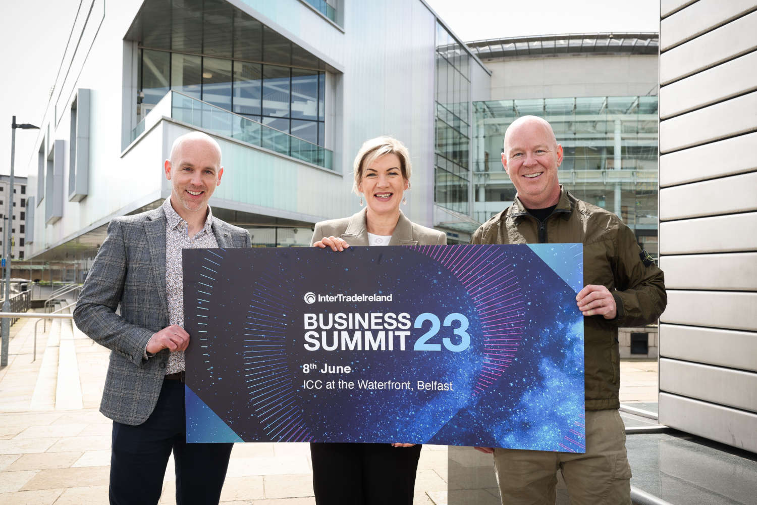 Margaret Hearty, CEO InterTradeIreland (centre) with Sean Dobbs, CEO Forged Innovation and Mark Dodds, CEO Responsible