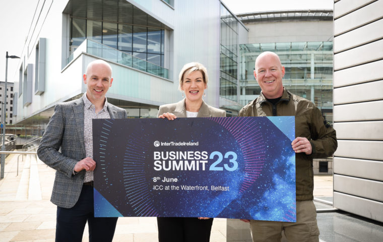 Margaret Hearty, CEO InterTradeIreland (centre) with Sean Dobbs, CEO Forged Innovation and Mark Dodds, CEO Responsible