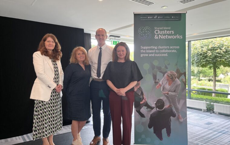 Representatives from InterTradeIreland, Enterprise Ireland and Invest Northern Ireland with cluster expert Dr John Hobbs at the Cluster Policy Training Workshop in Dundalk.