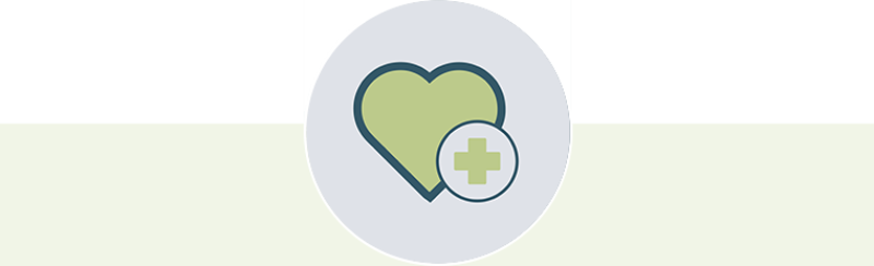 Heart and medical cross icon